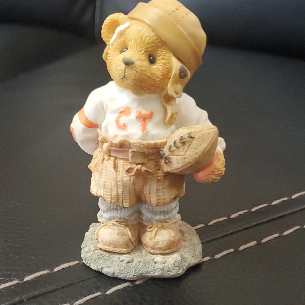 Cherished Teddies Tan and White Bear with Football